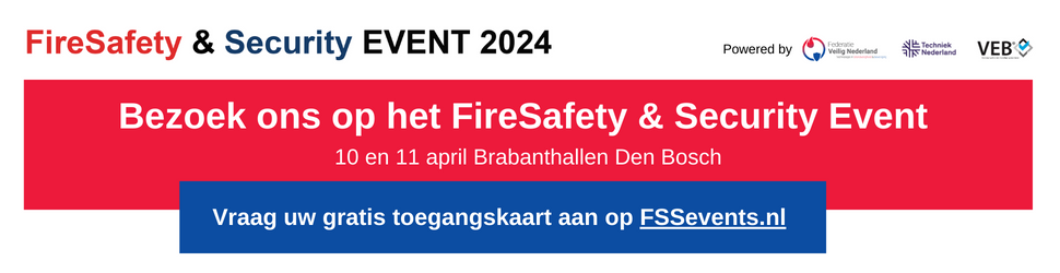 Bezoek ons op het FireSafety & Security Event op 10 en 11 april in de Brabanthallen in Den Bosch.